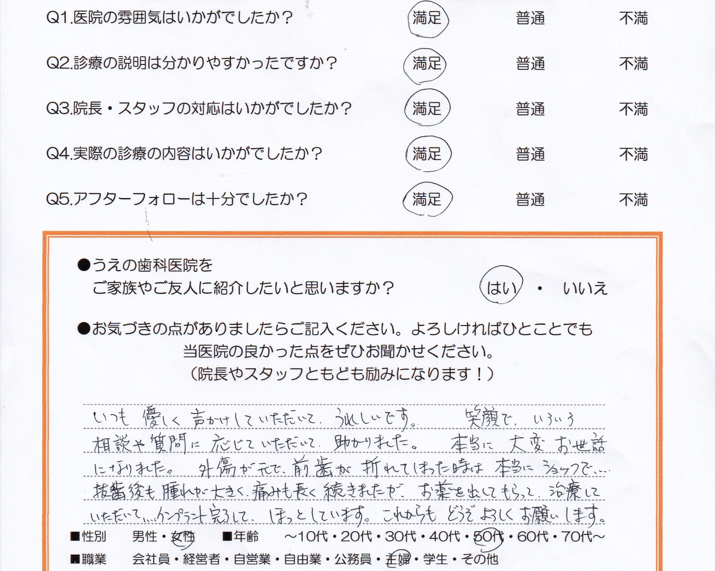 患者様の声