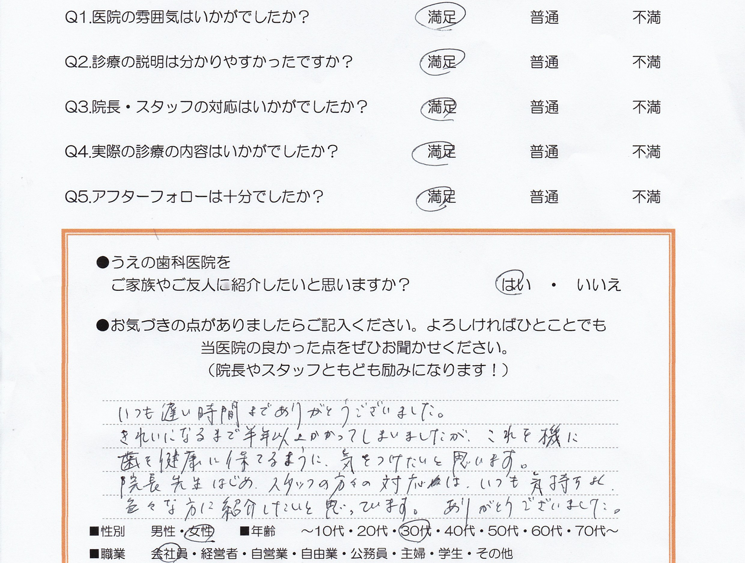 患者様の声