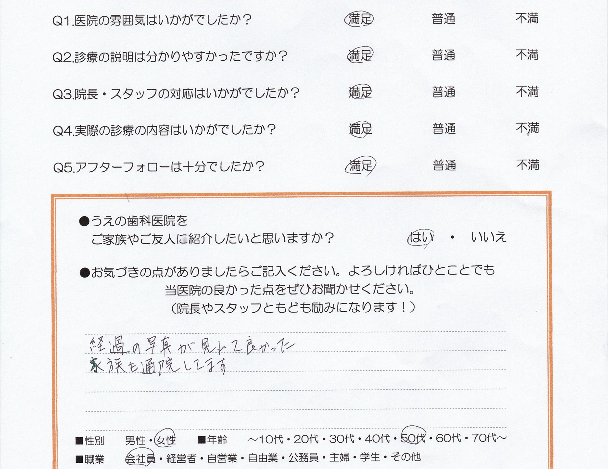 患者様の声