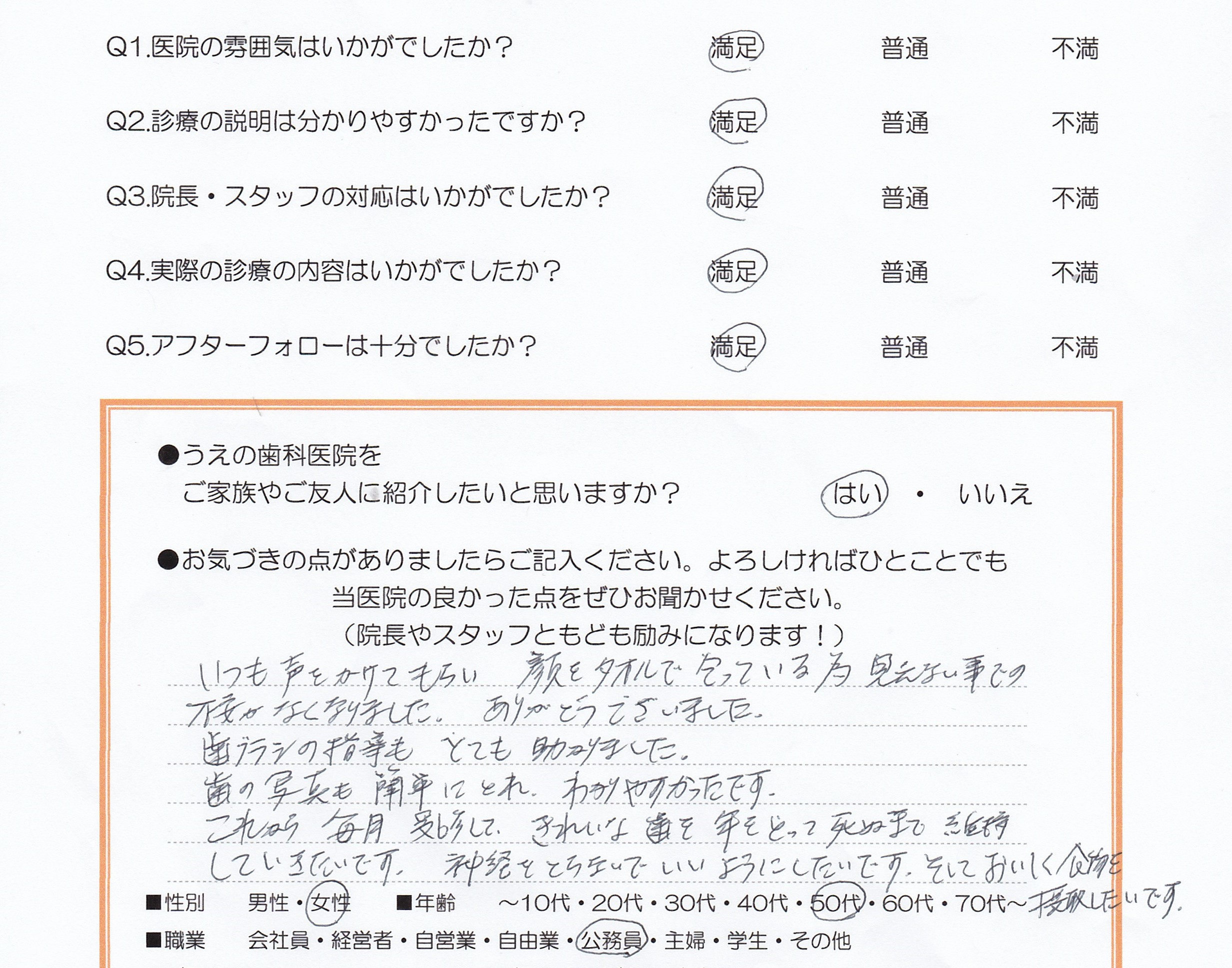 患者様の声