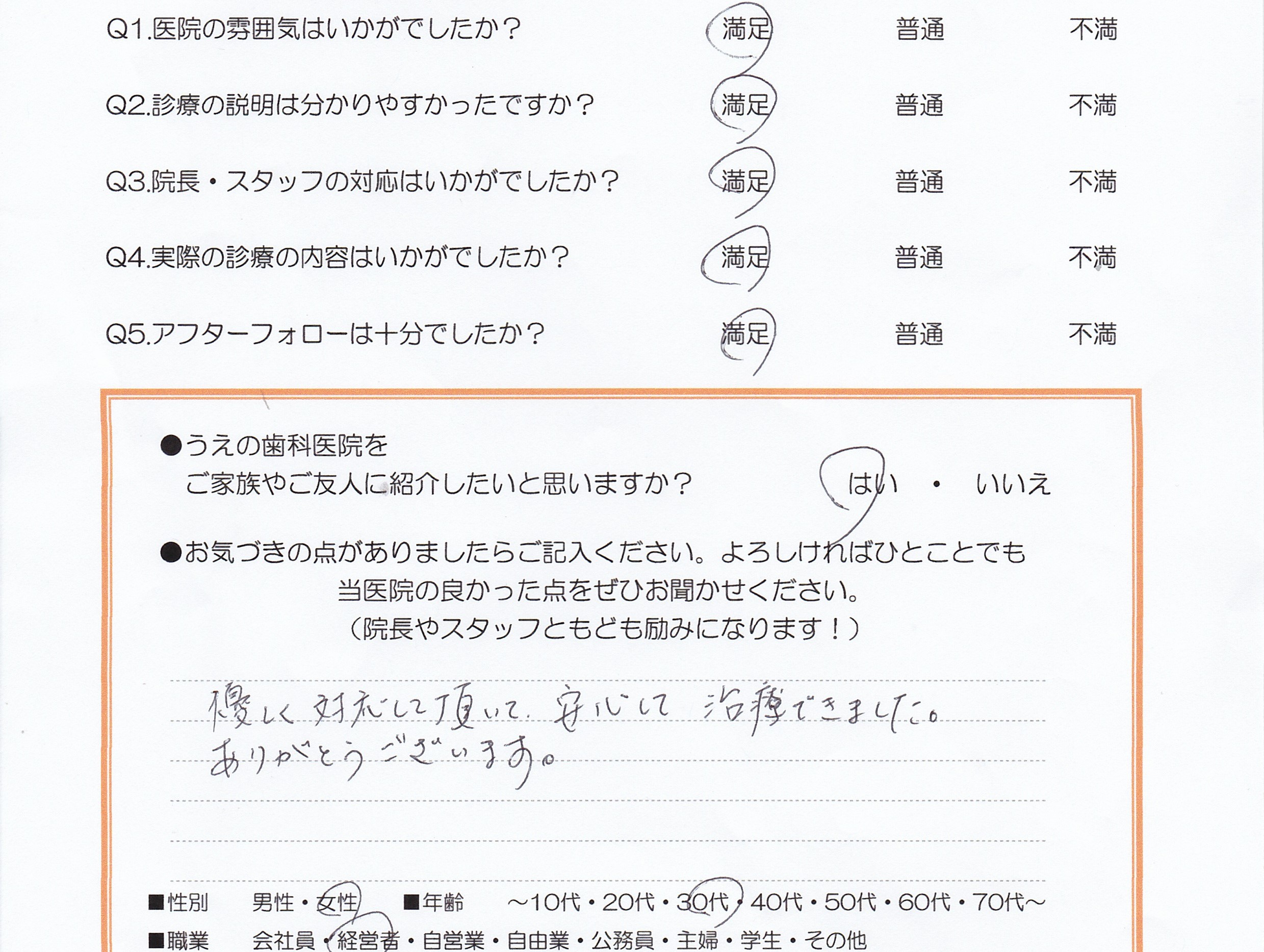患者様の声