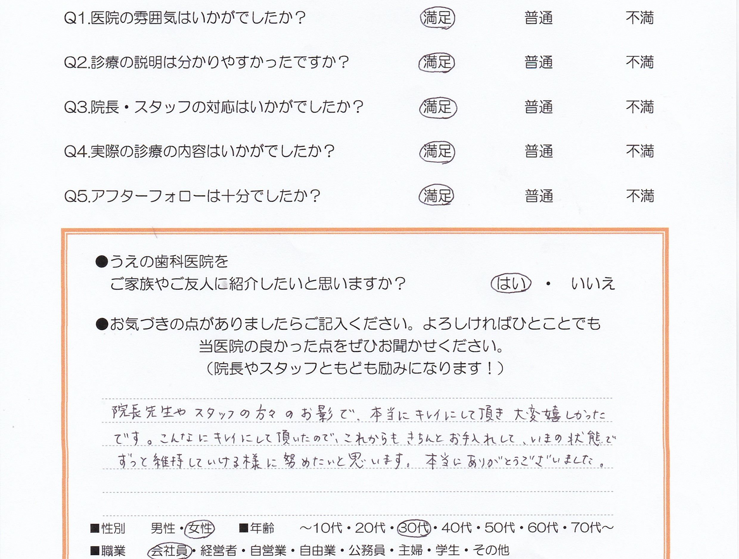 患者様の声