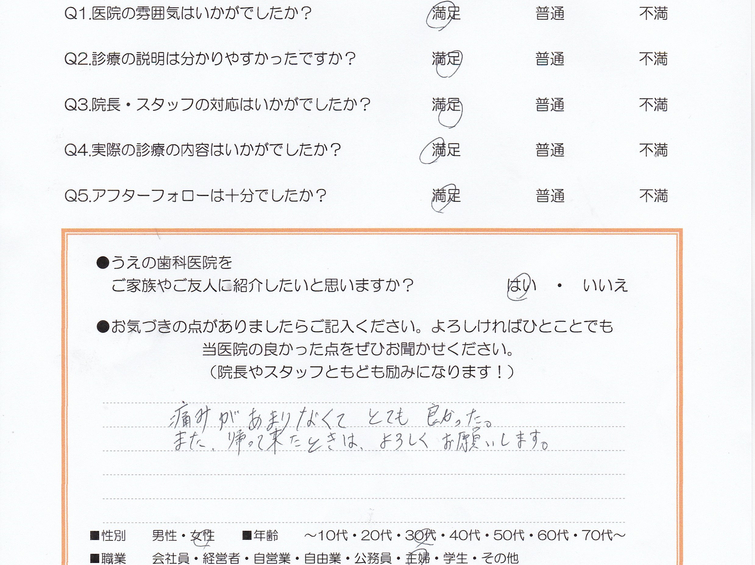 患者様の声