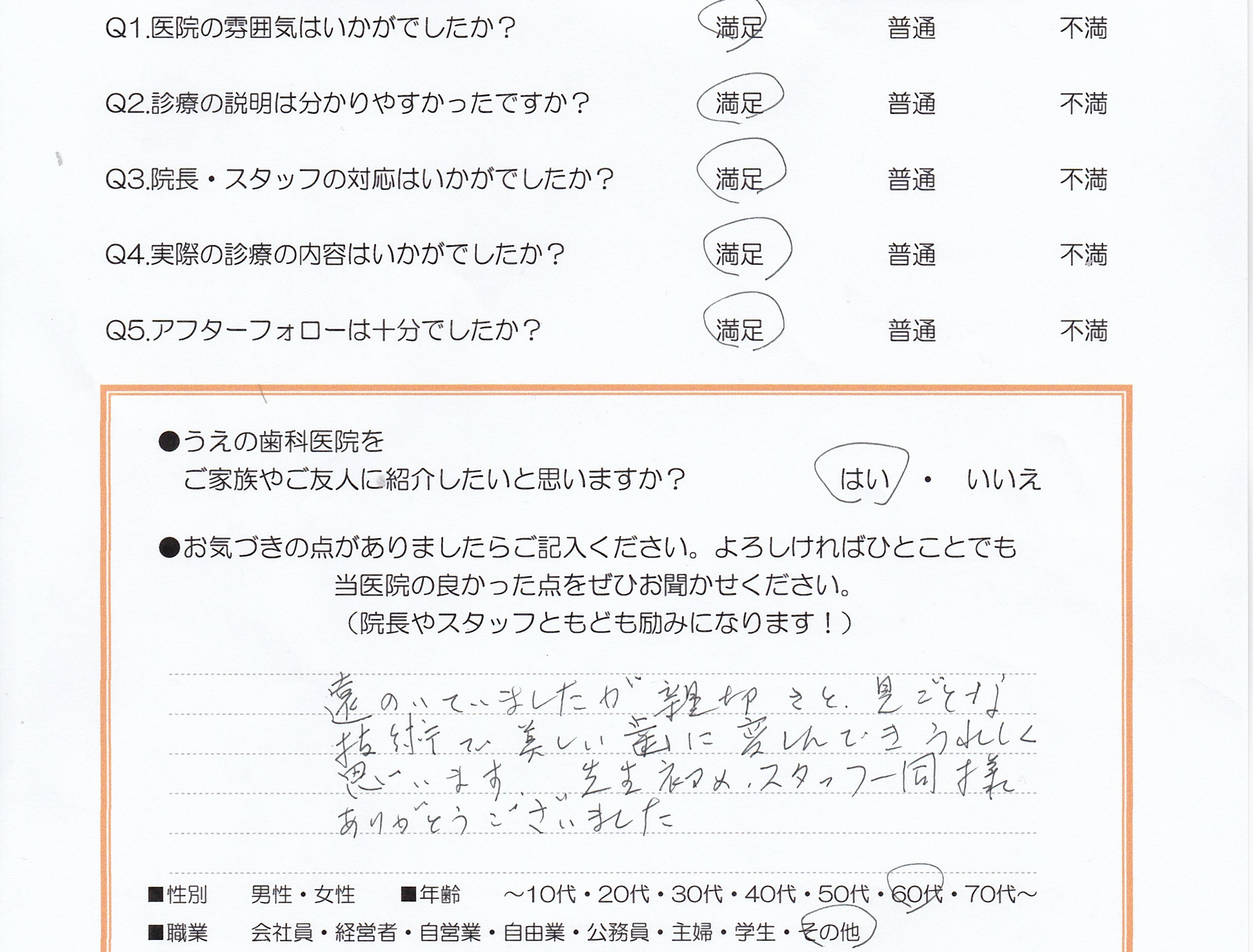 患者様の声