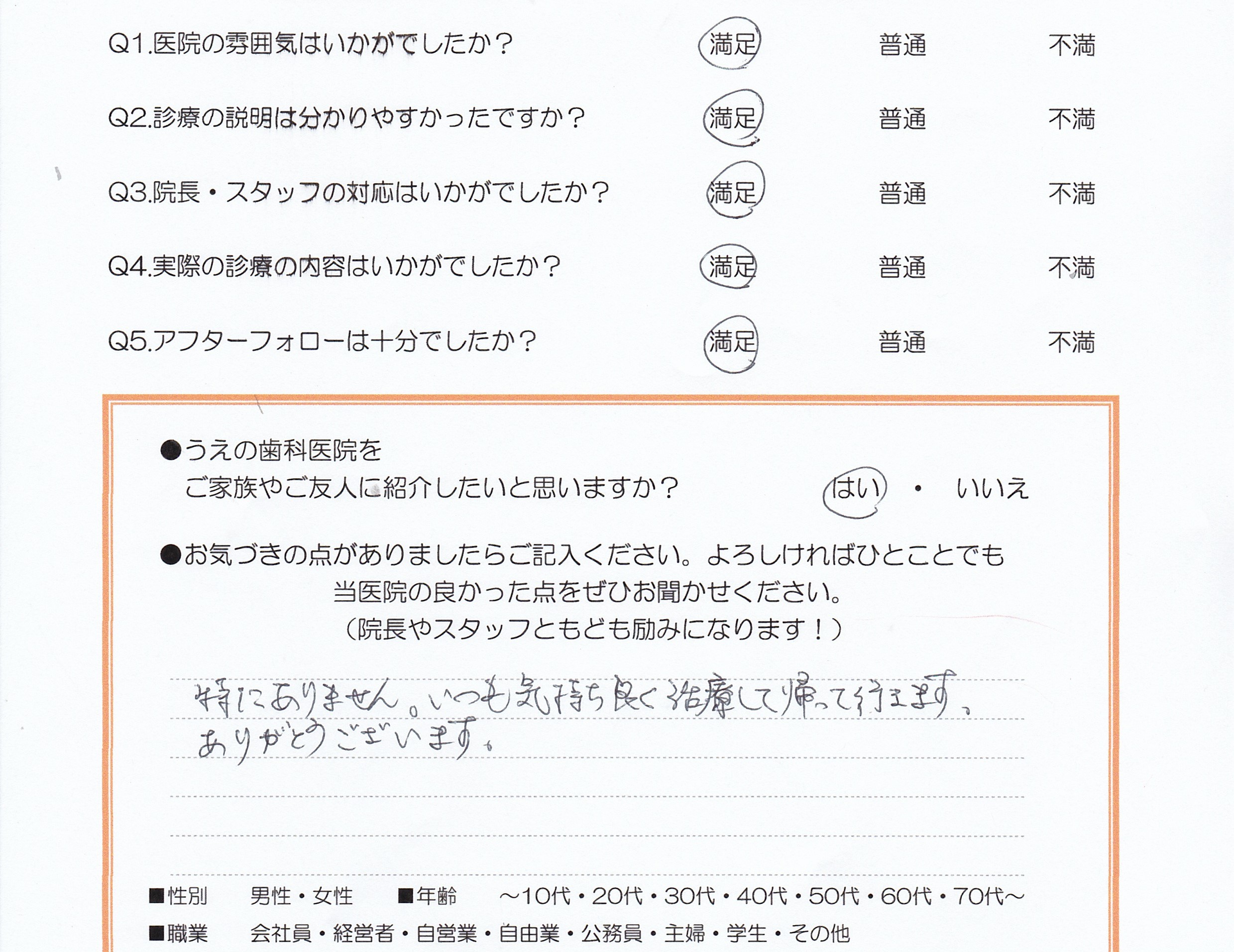 患者様の声