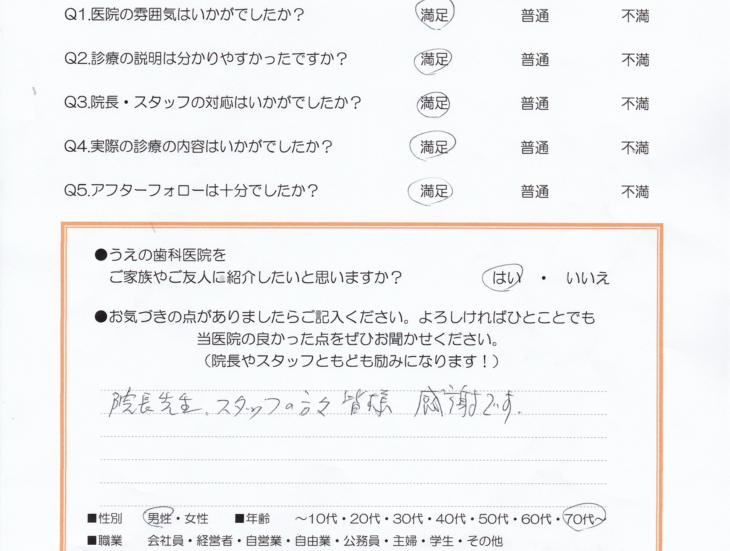 患者様の声