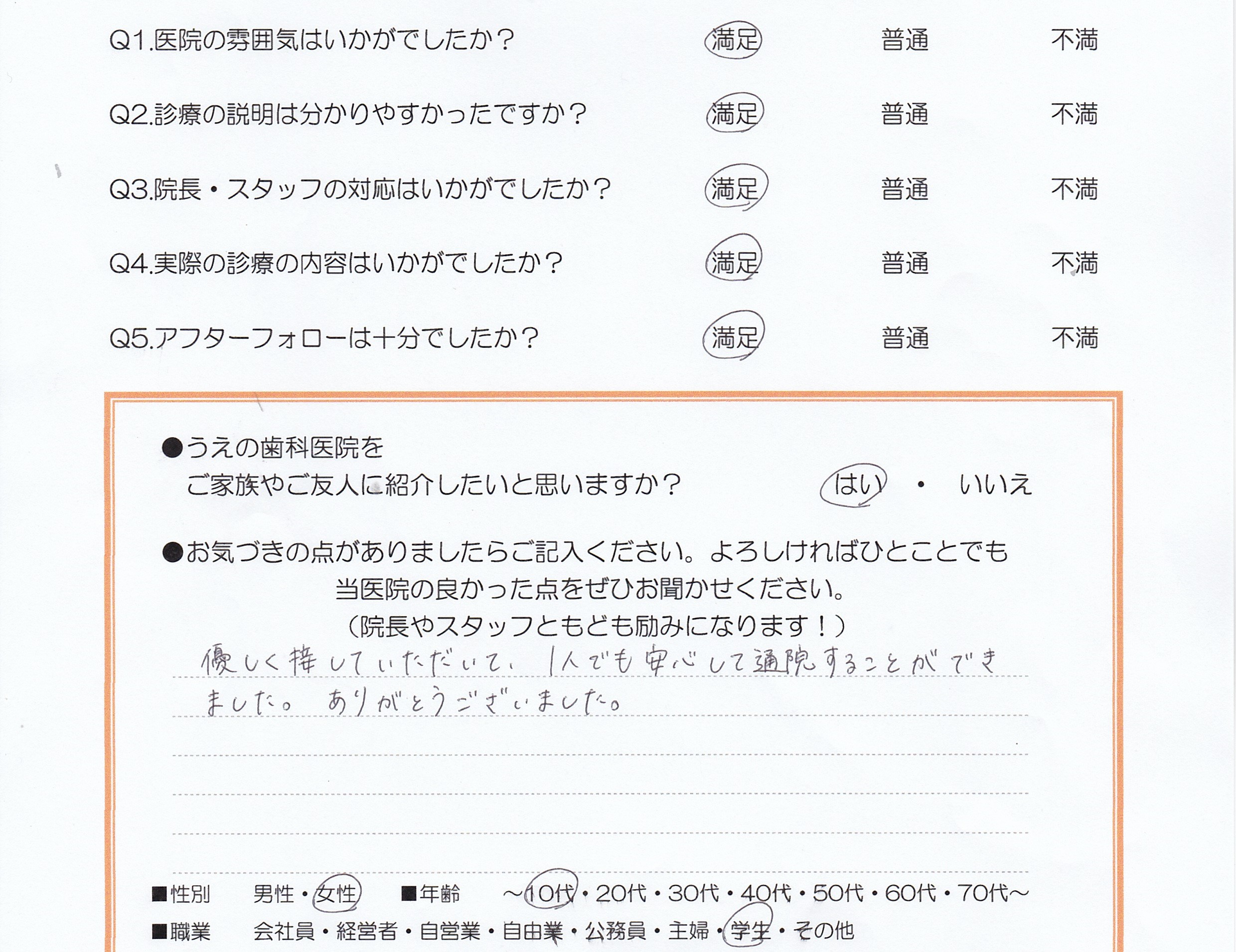 患者様の声