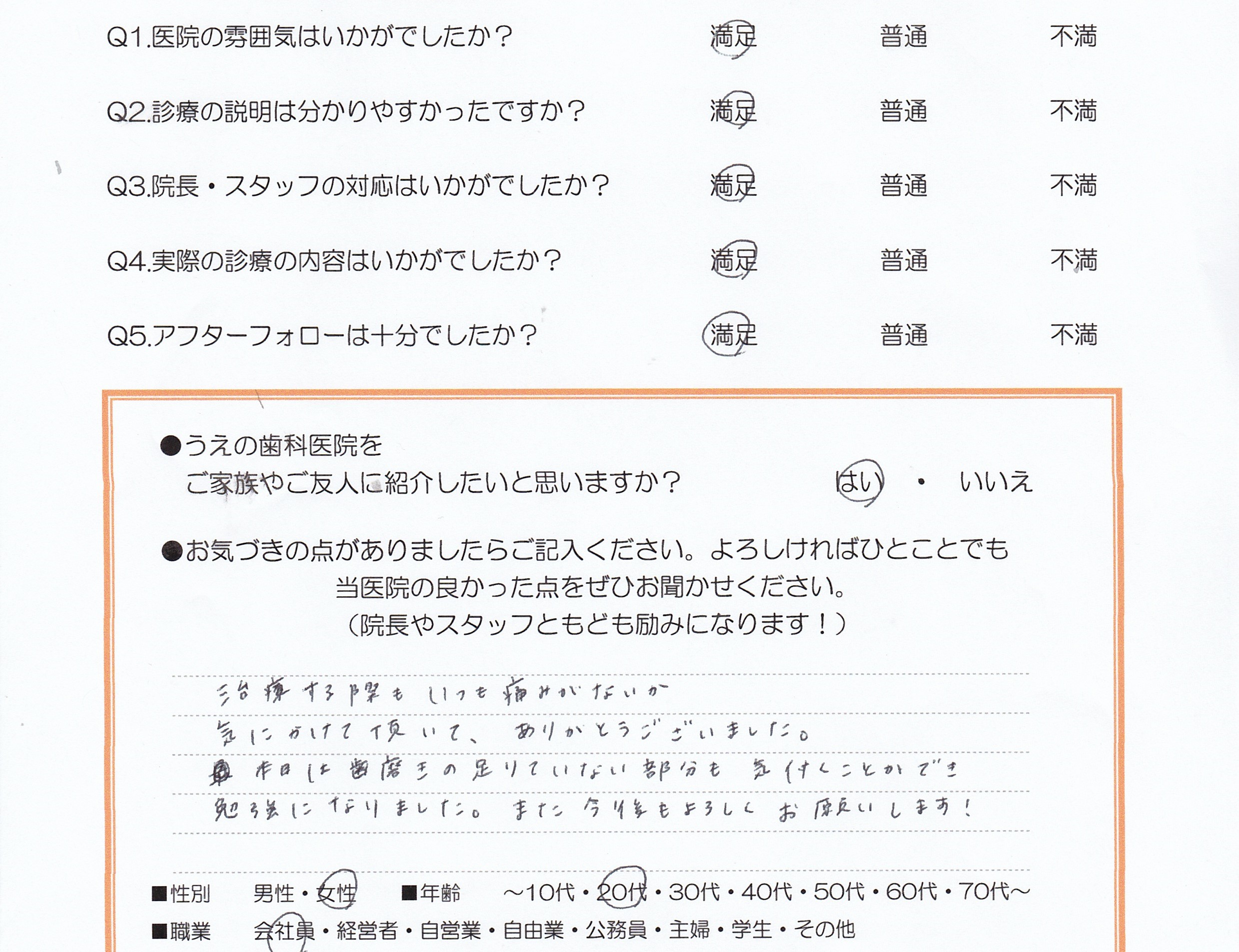 患者様の声