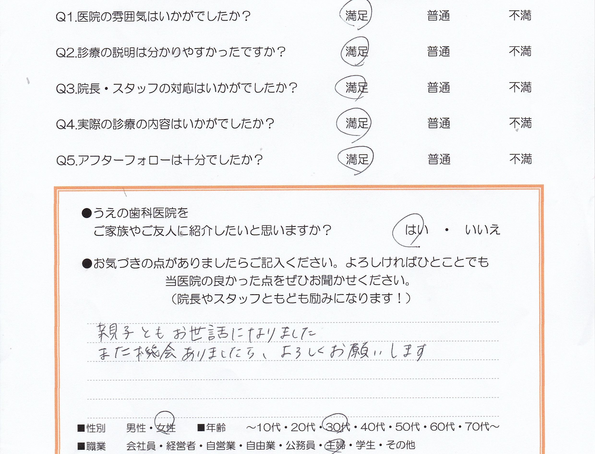 患者様の声