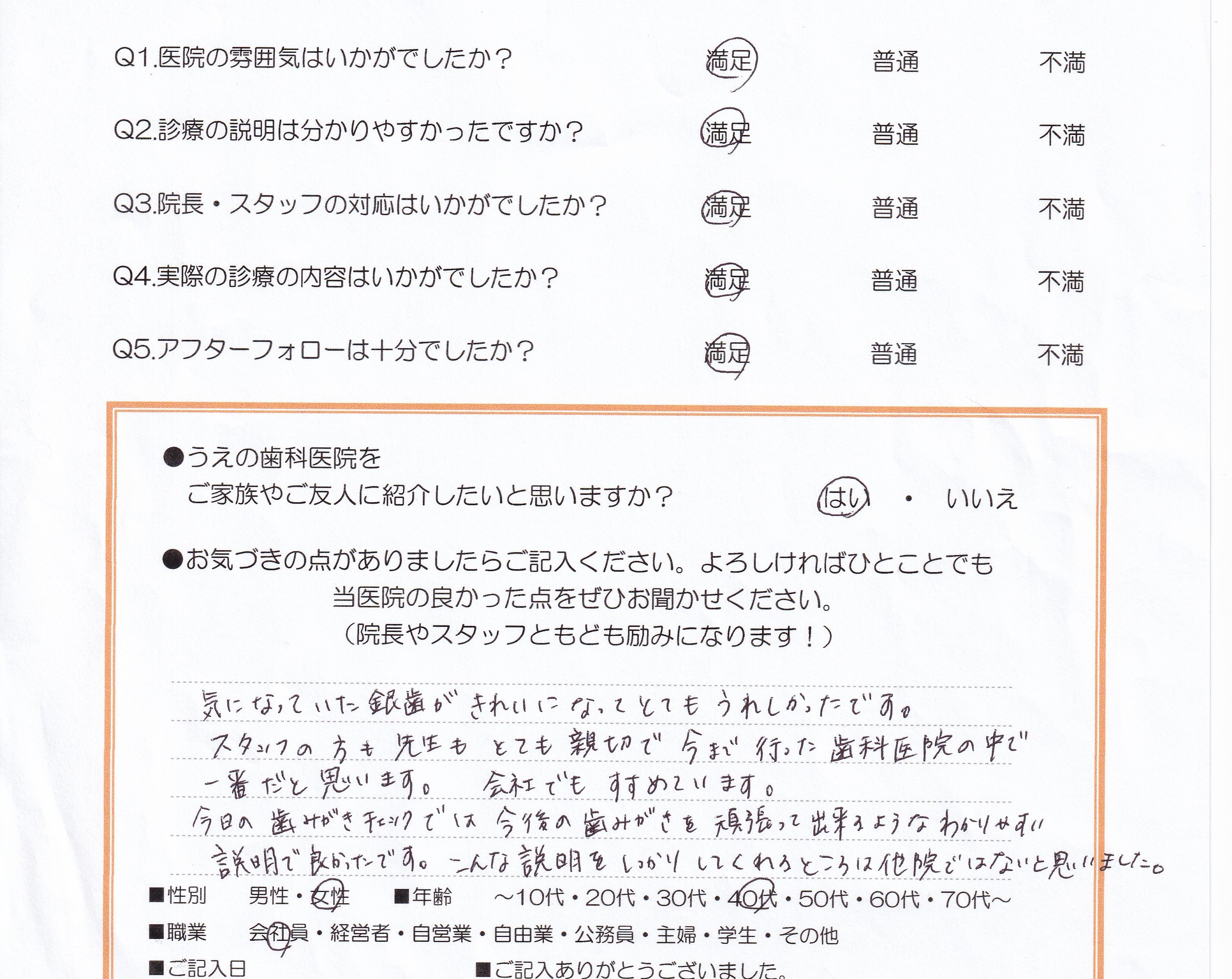 患者様の声