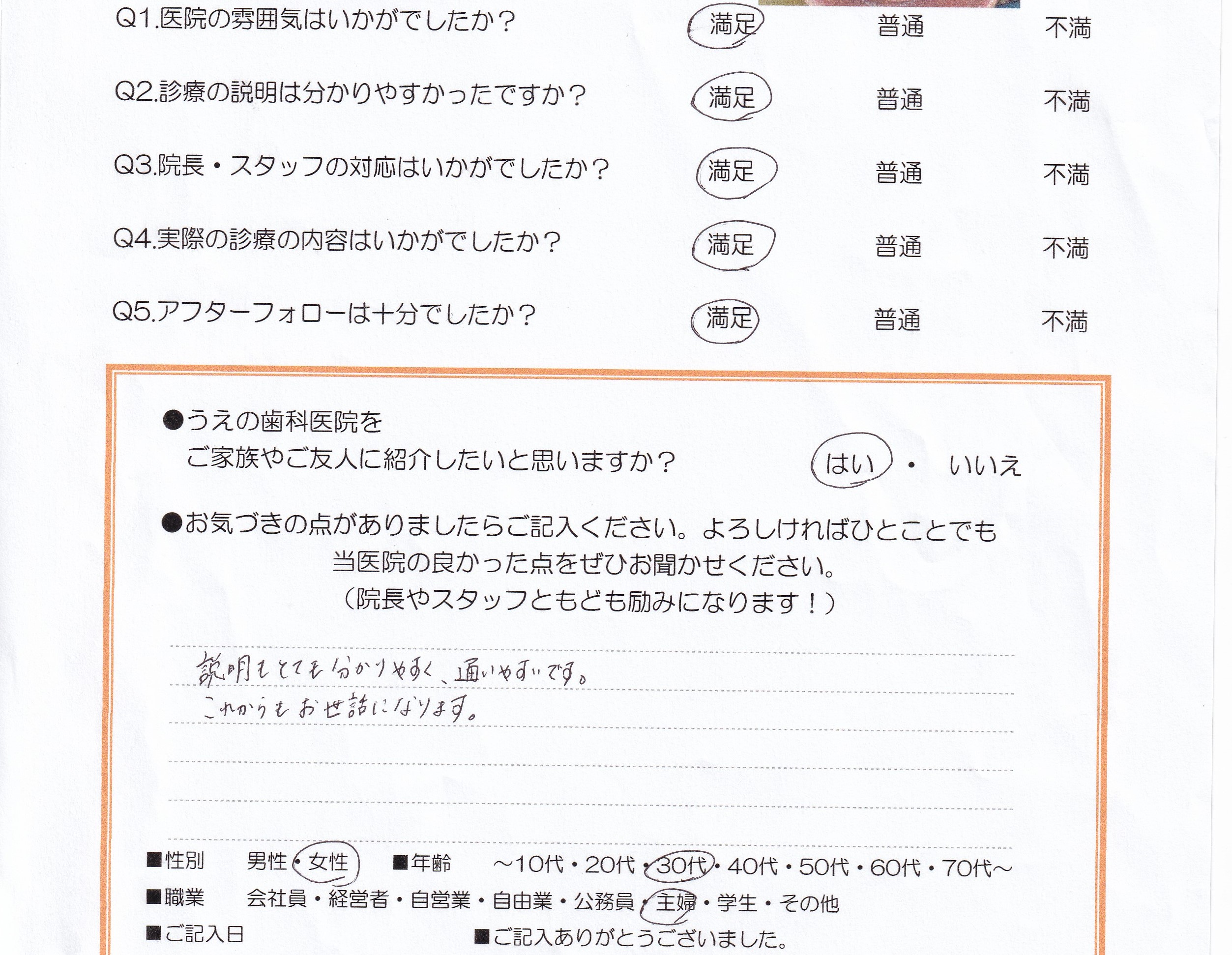 患者様の声
