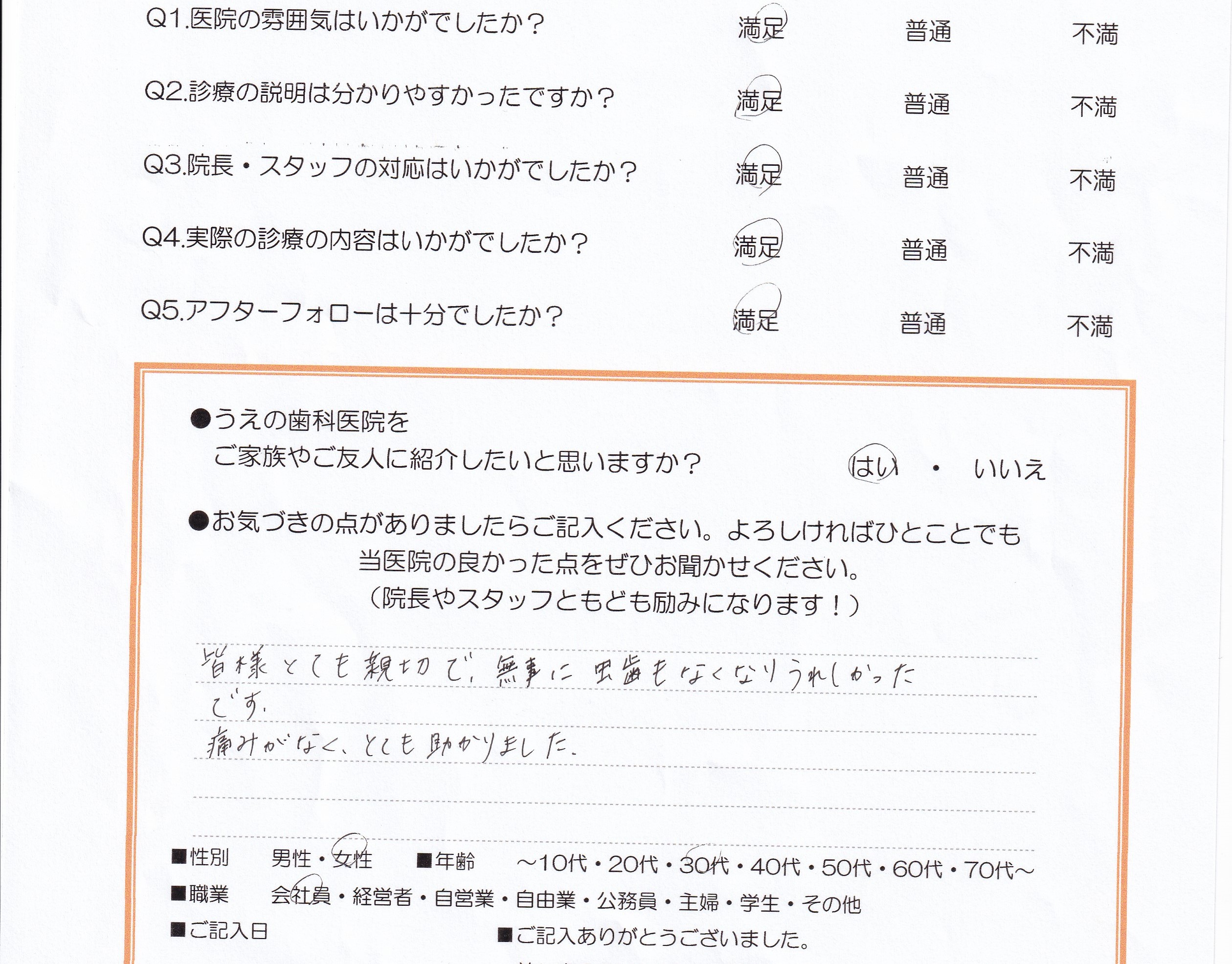 患者様の声