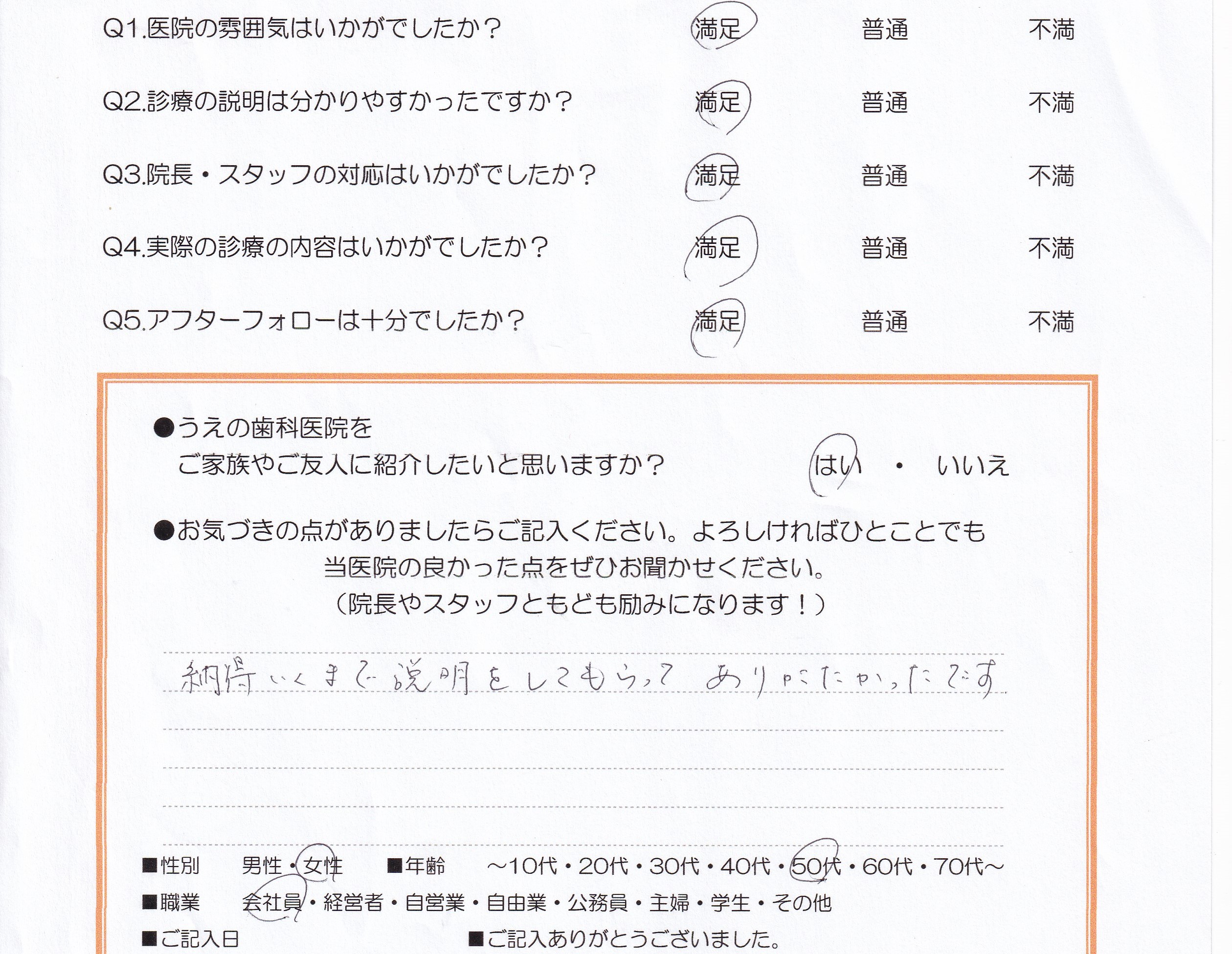 患者様の声