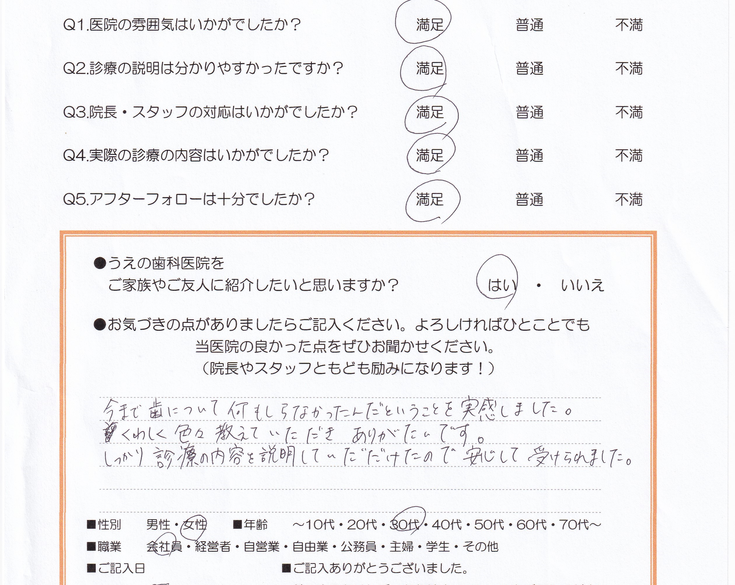 患者様の声