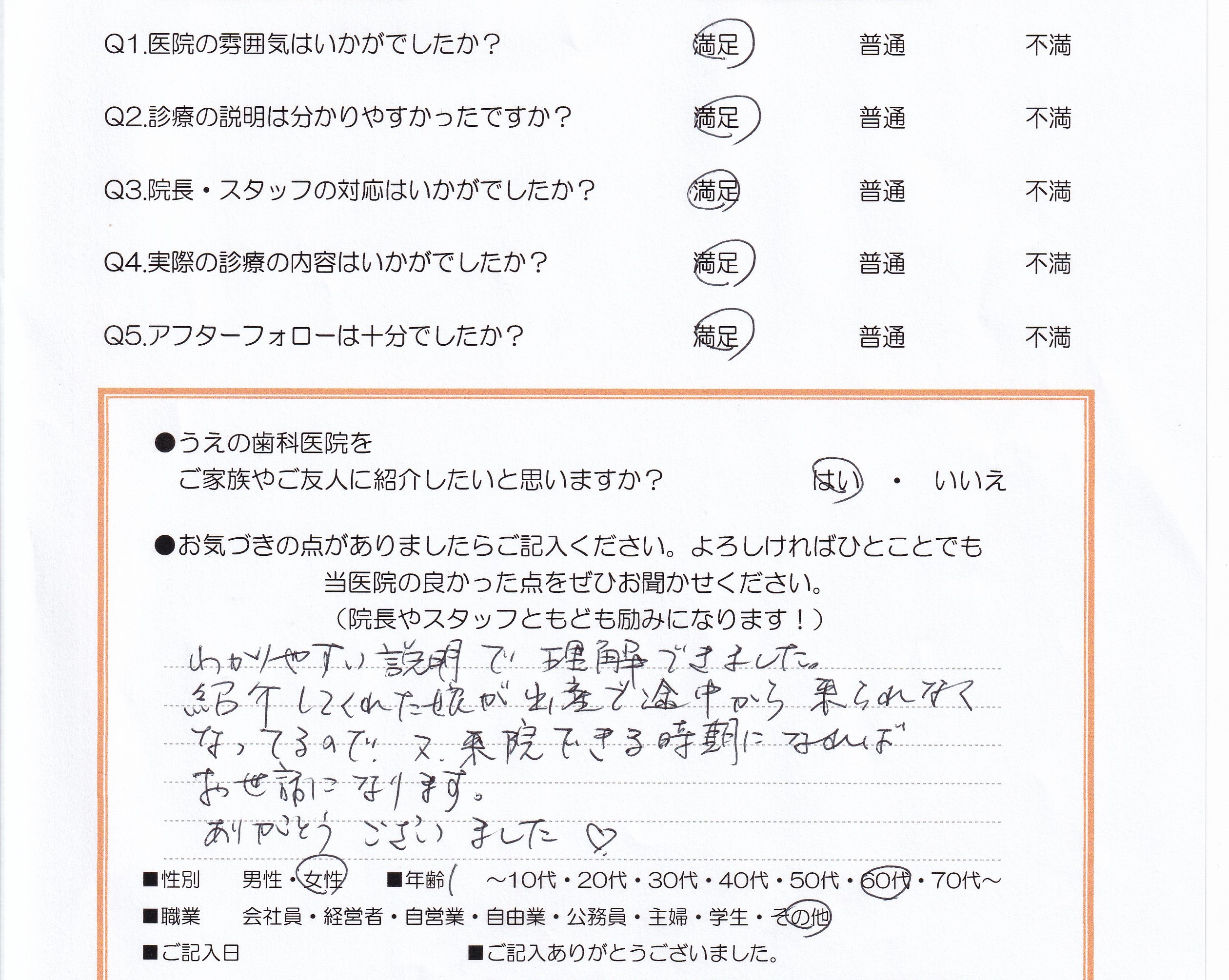 患者様の声