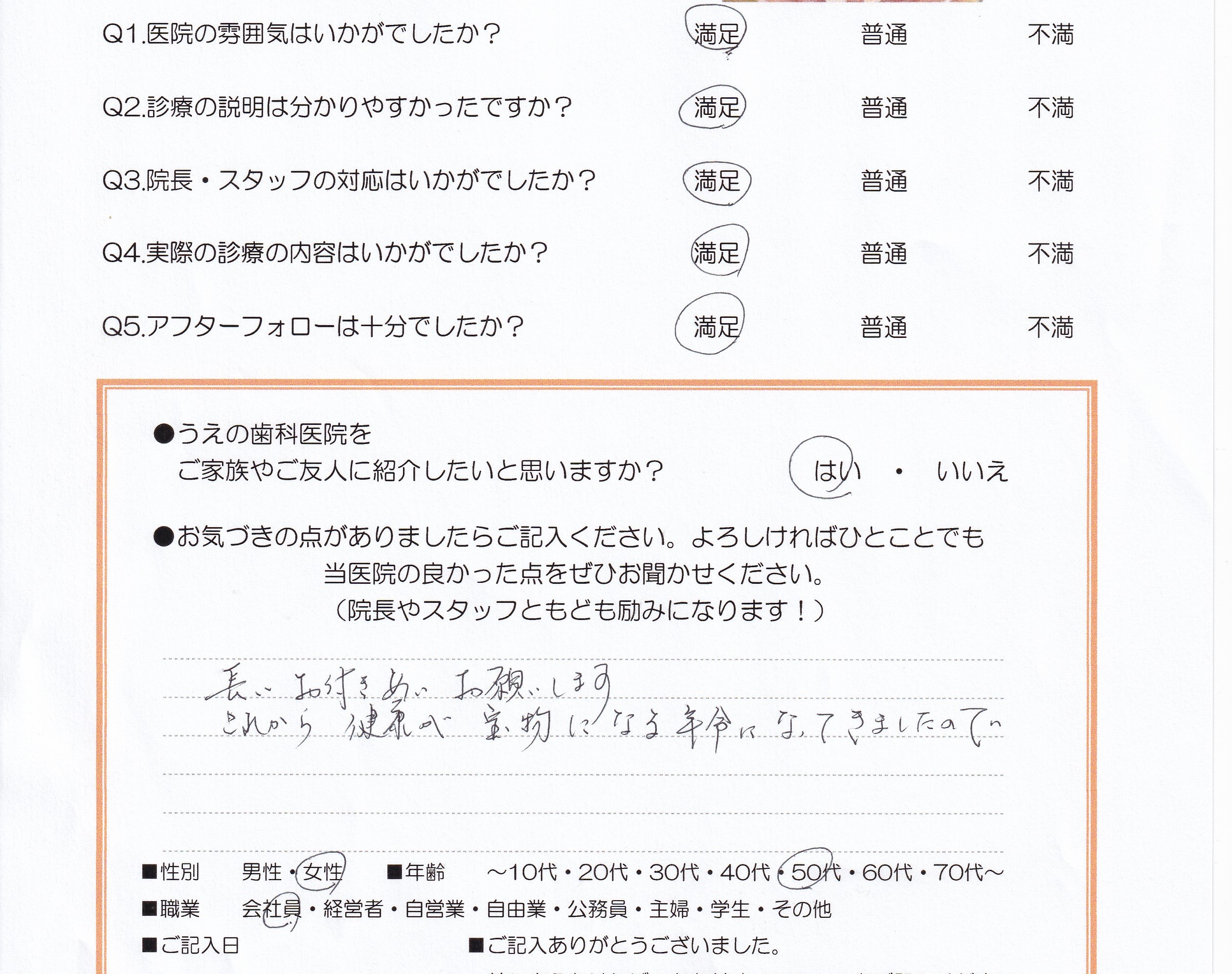 患者様の声