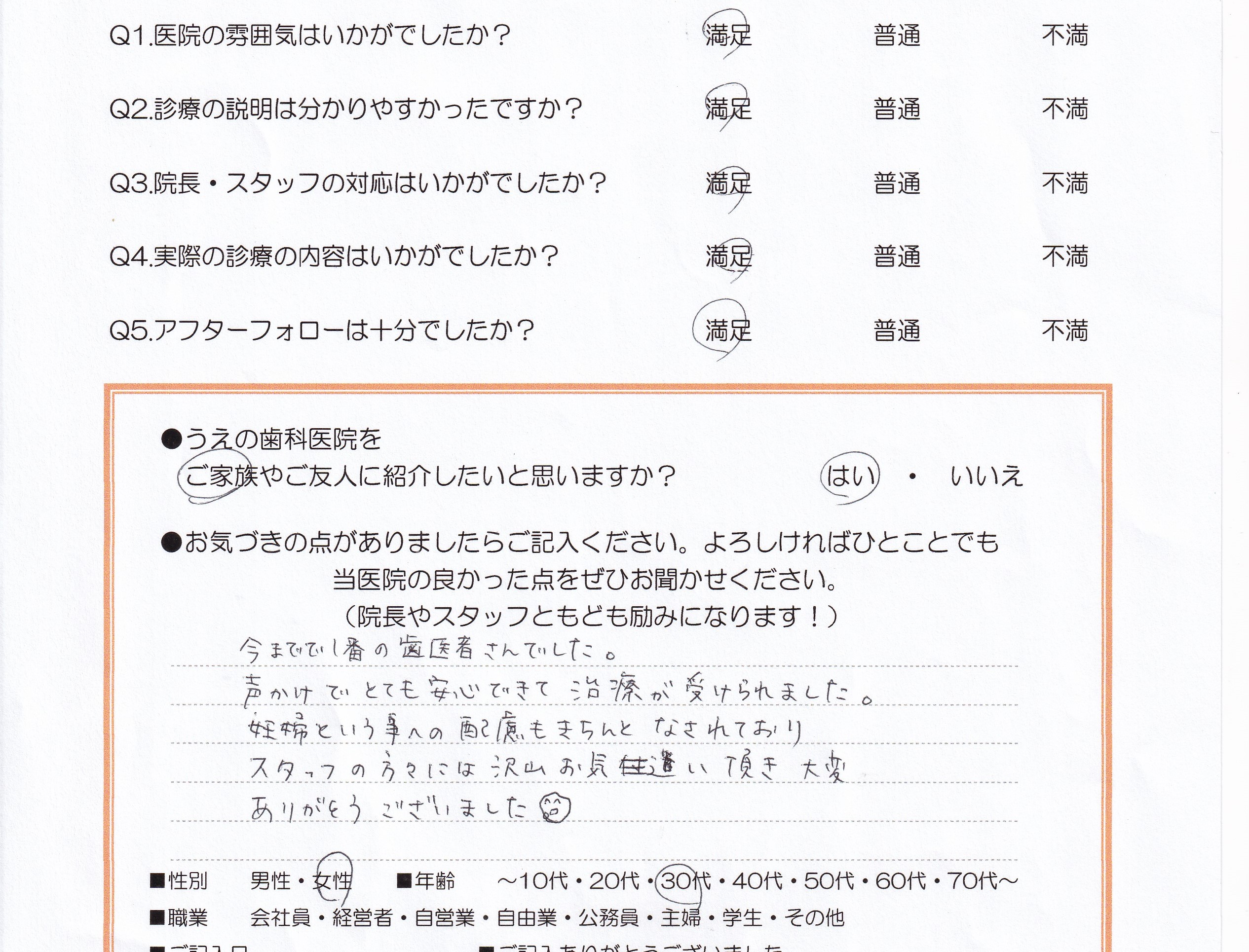 患者様の声