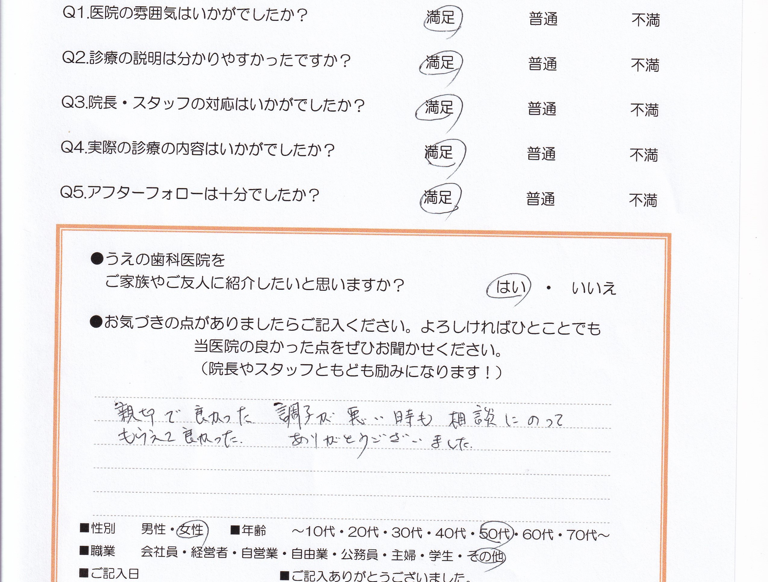 患者様の声