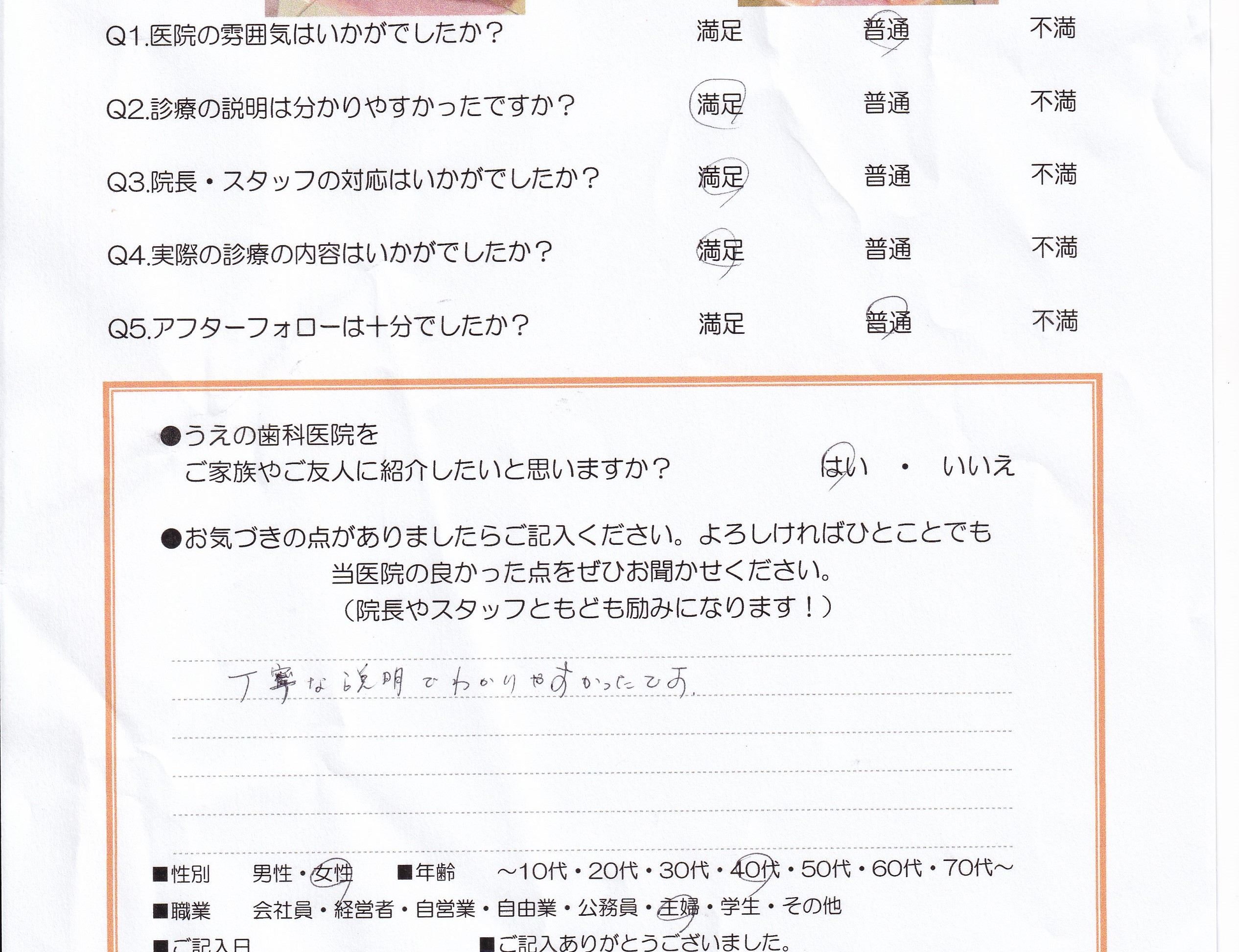患者様の声