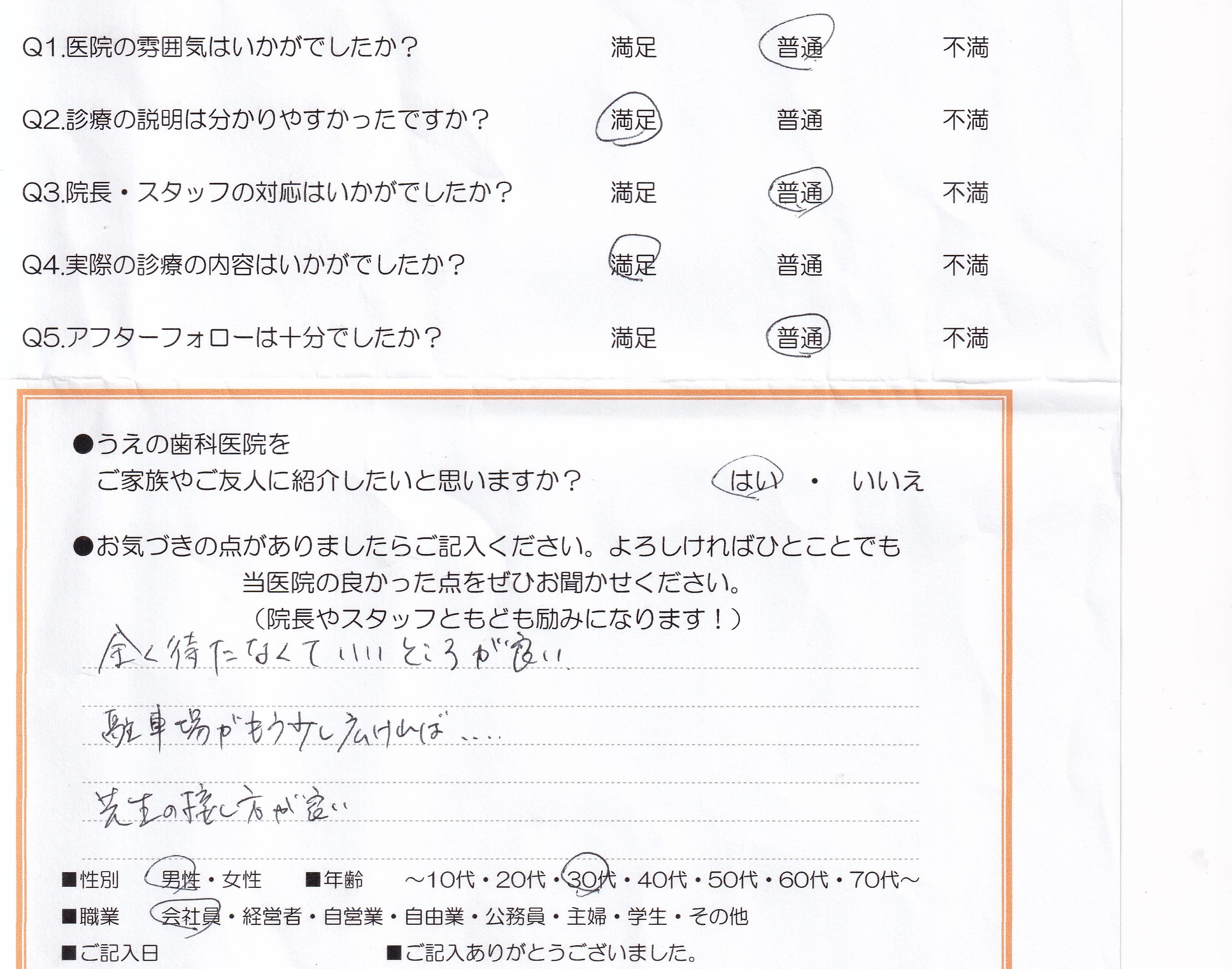 患者様の声