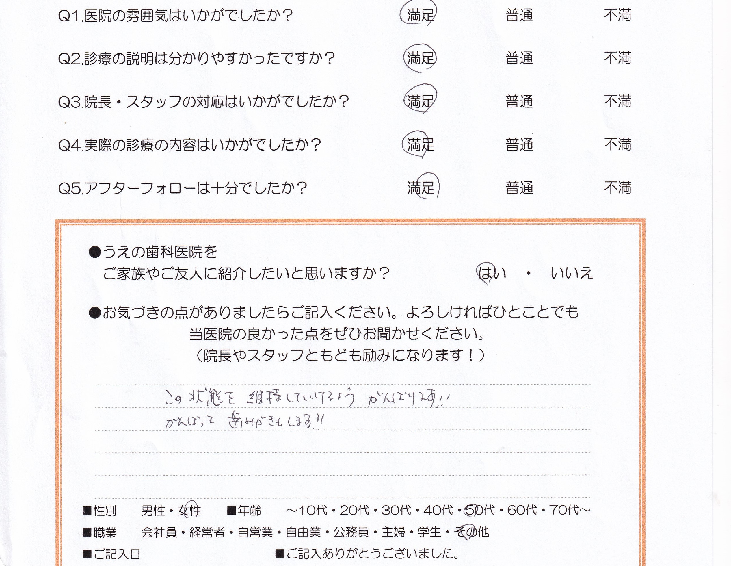 患者様の声