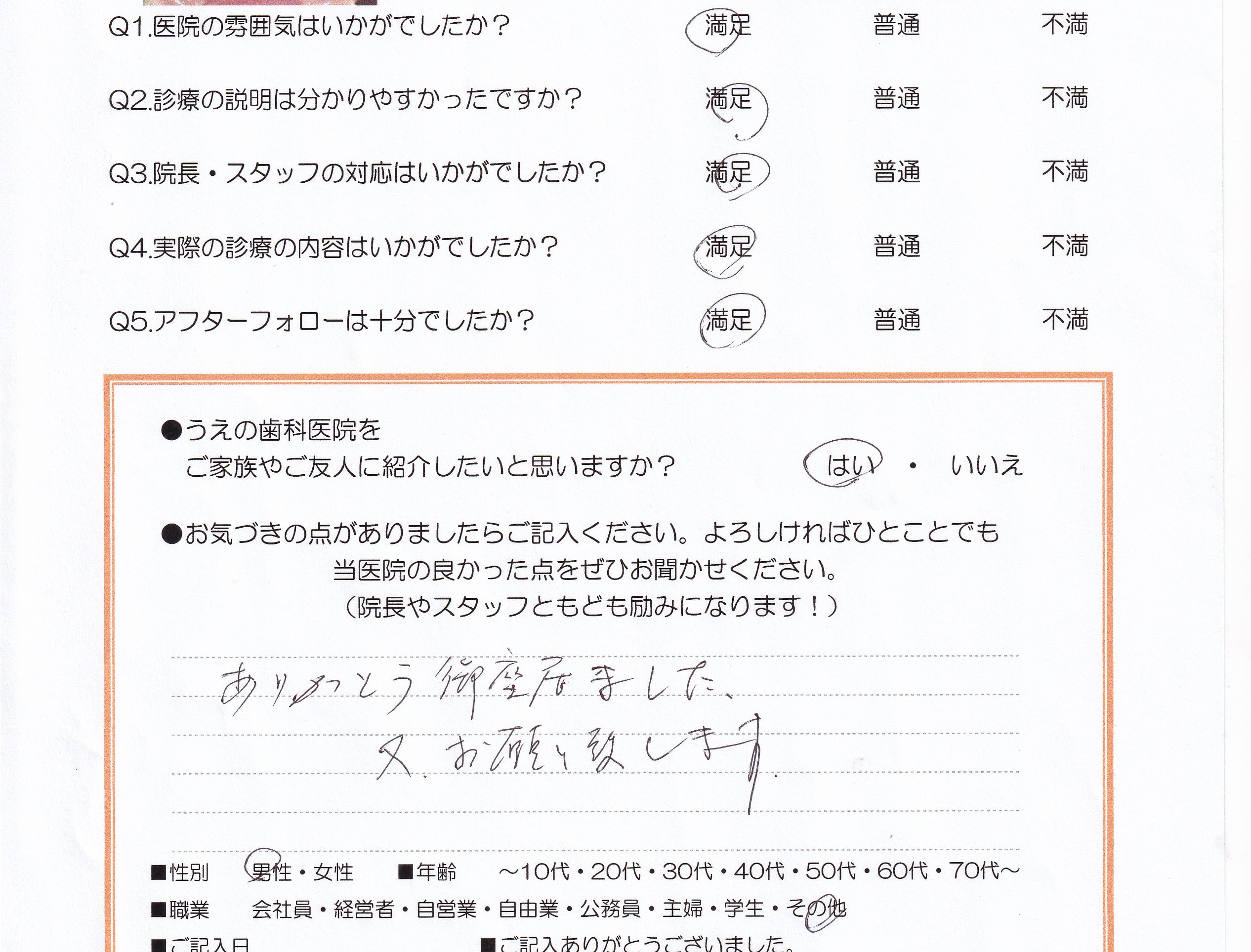 患者様の声