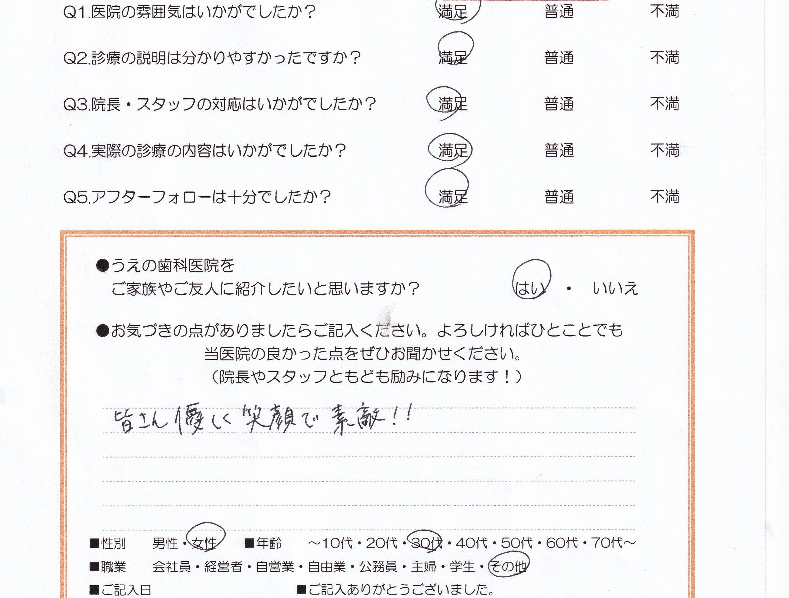 患者様の声