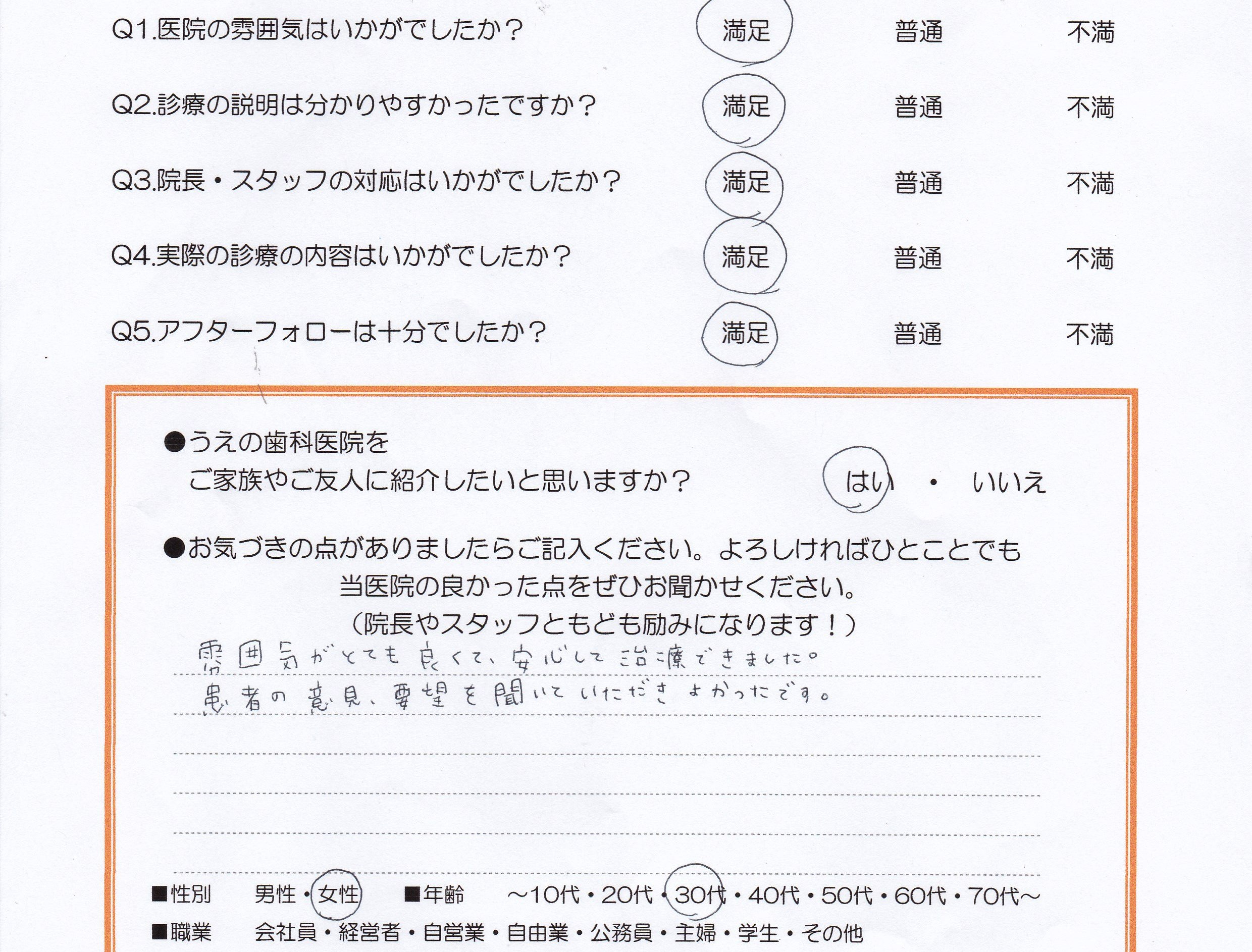 患者様の声