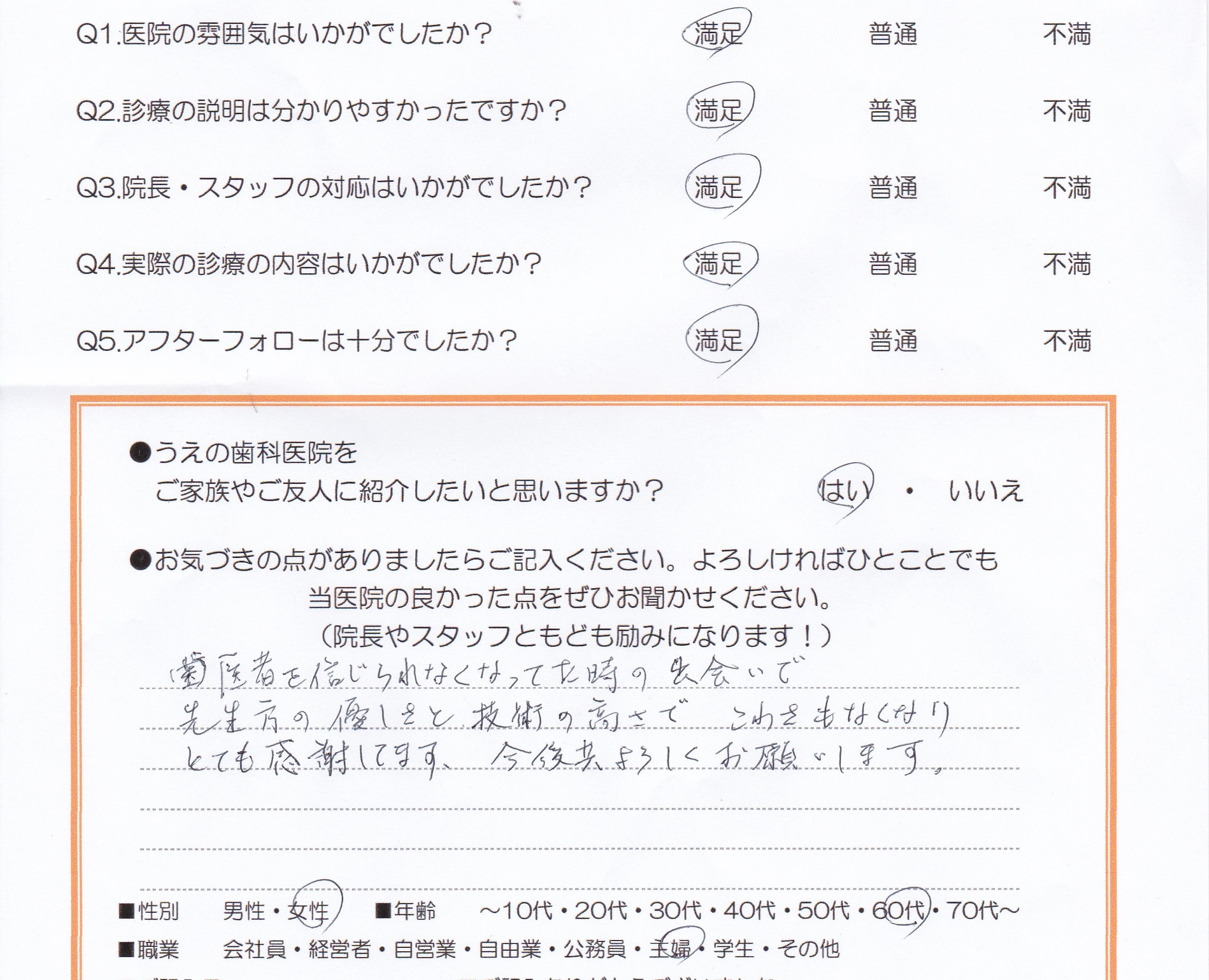 患者様の声