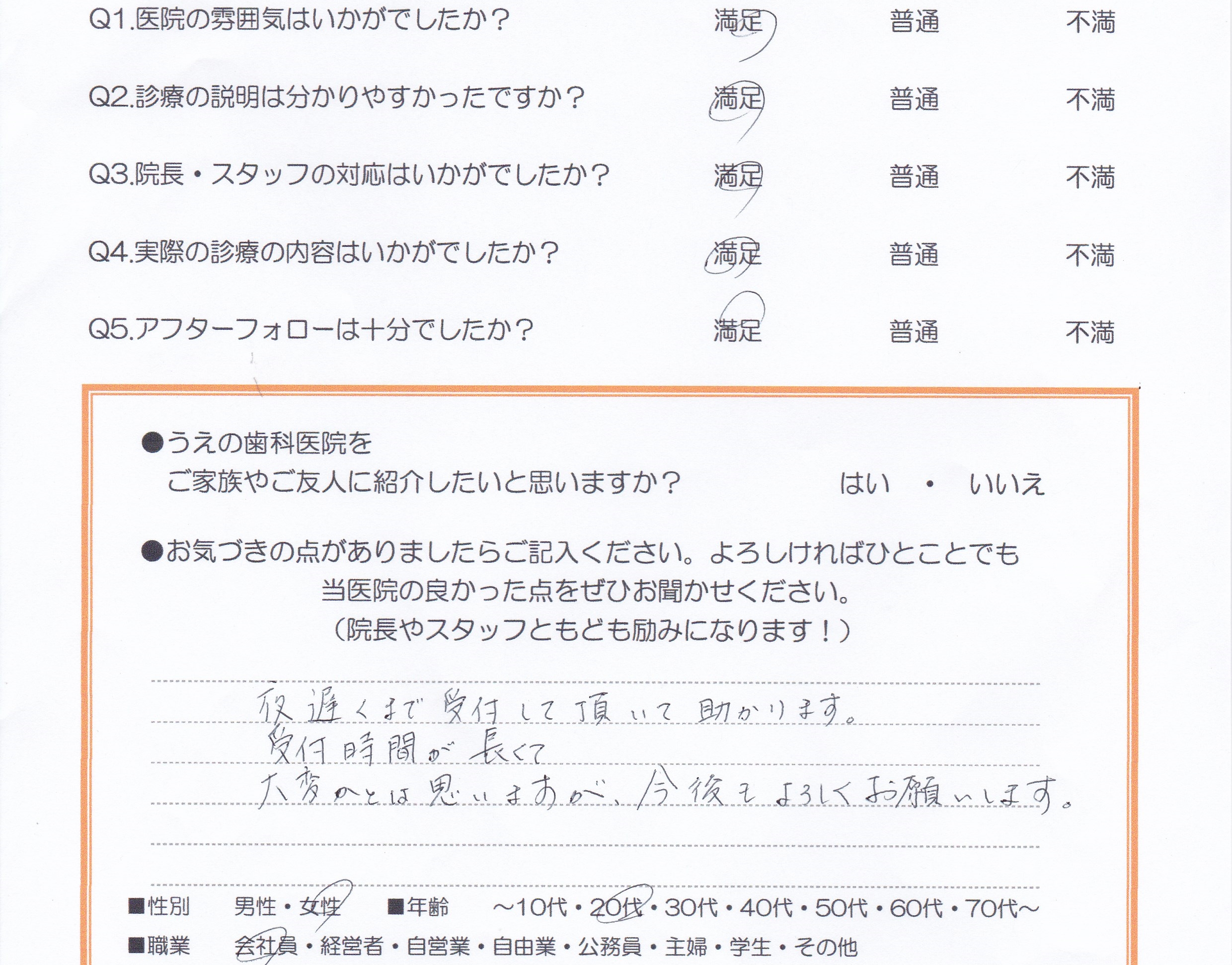患者様の声