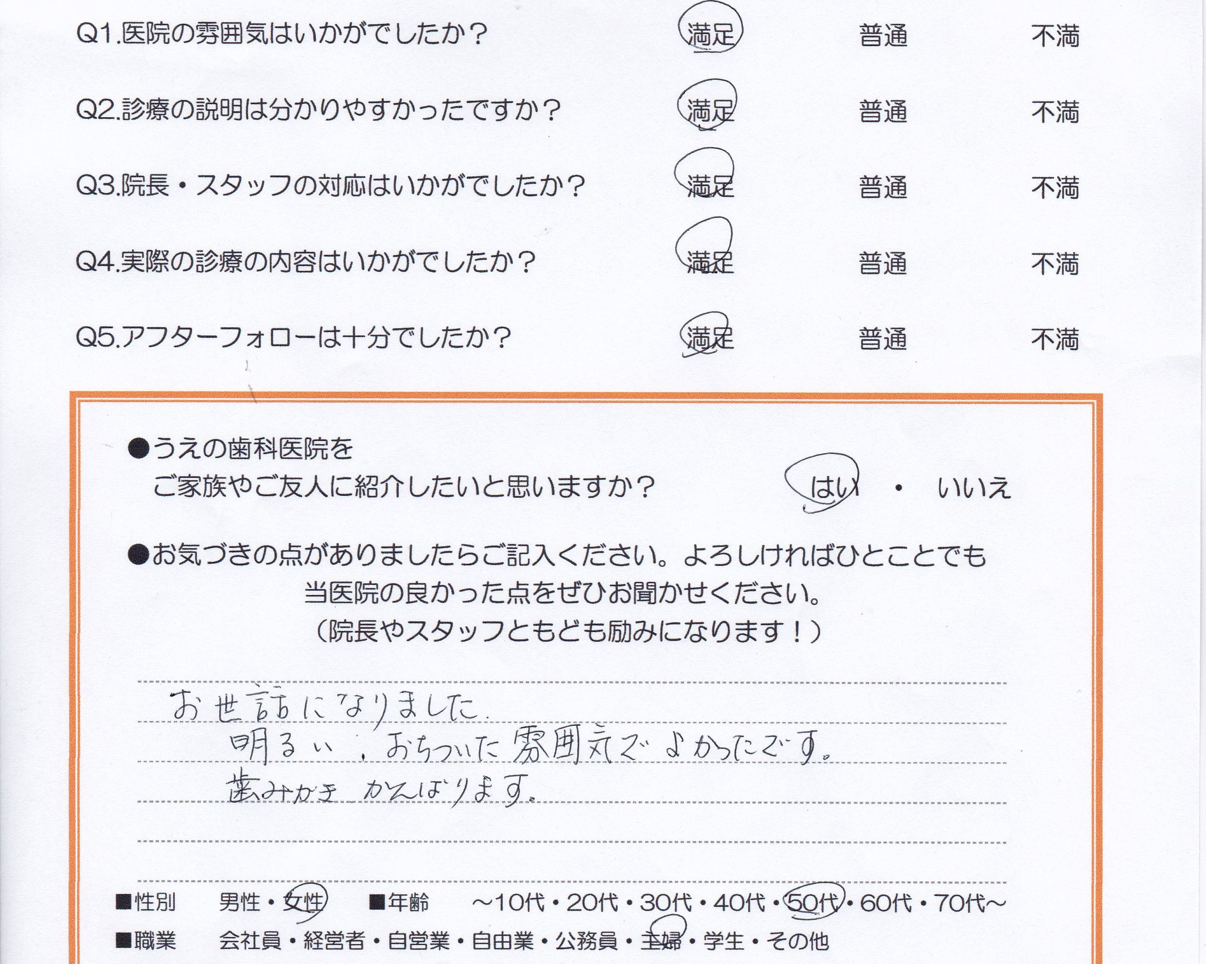 患者様の声