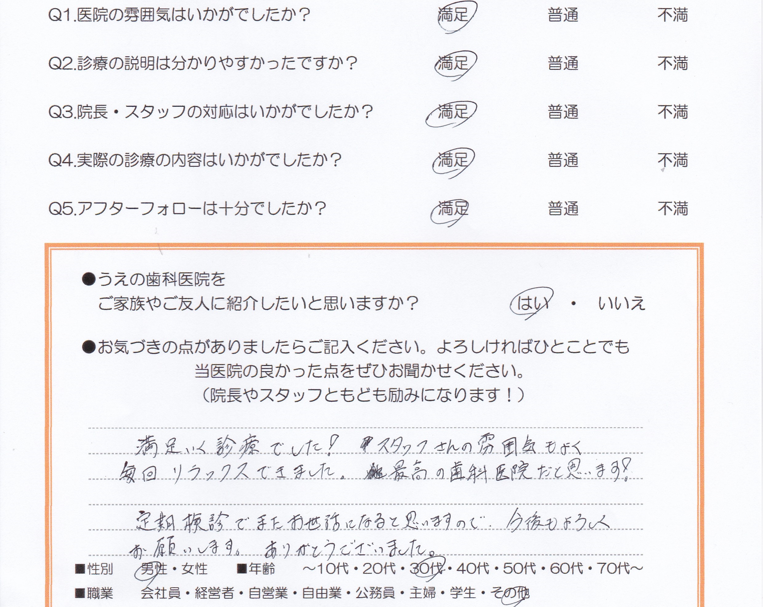 患者様の声