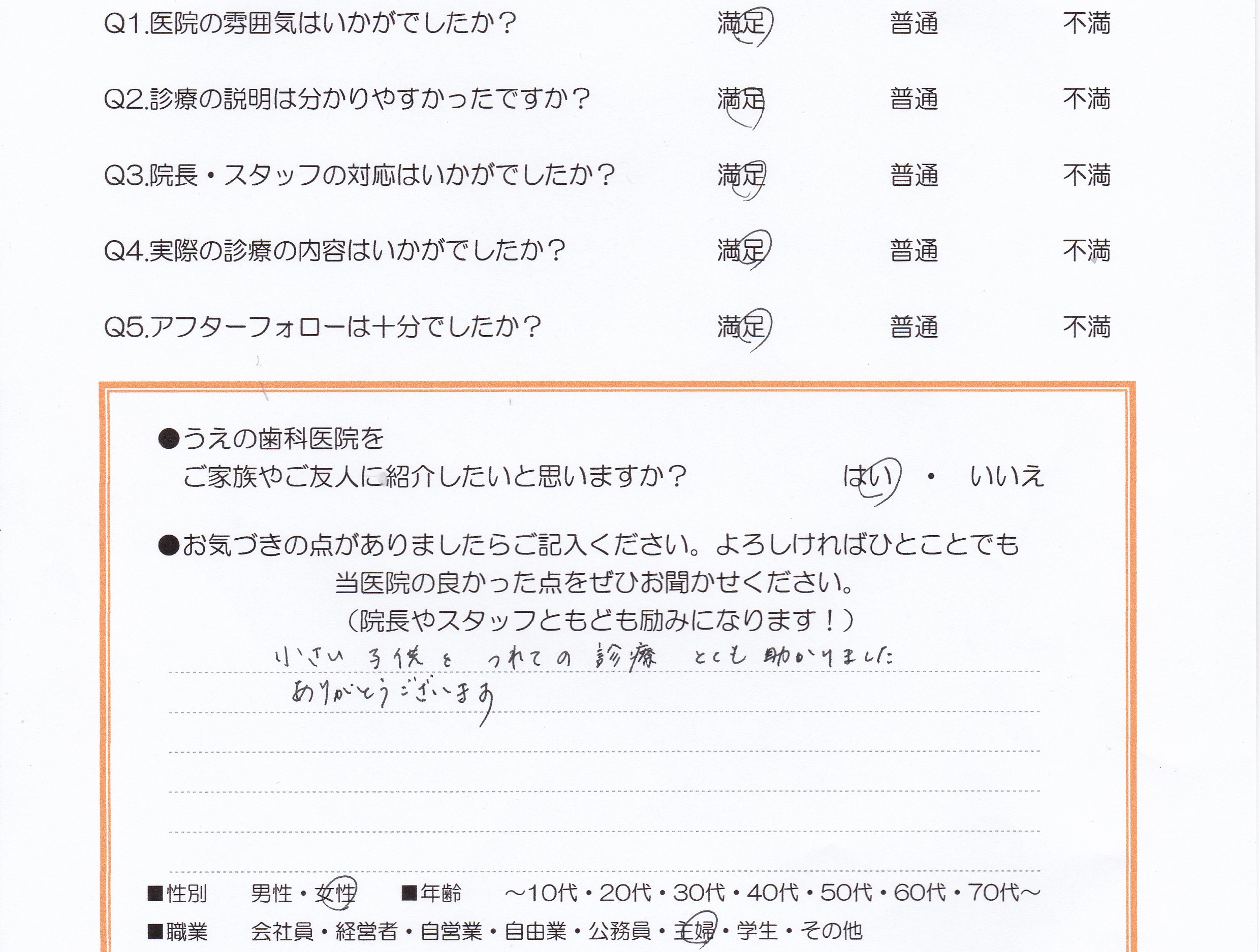 患者様の声
