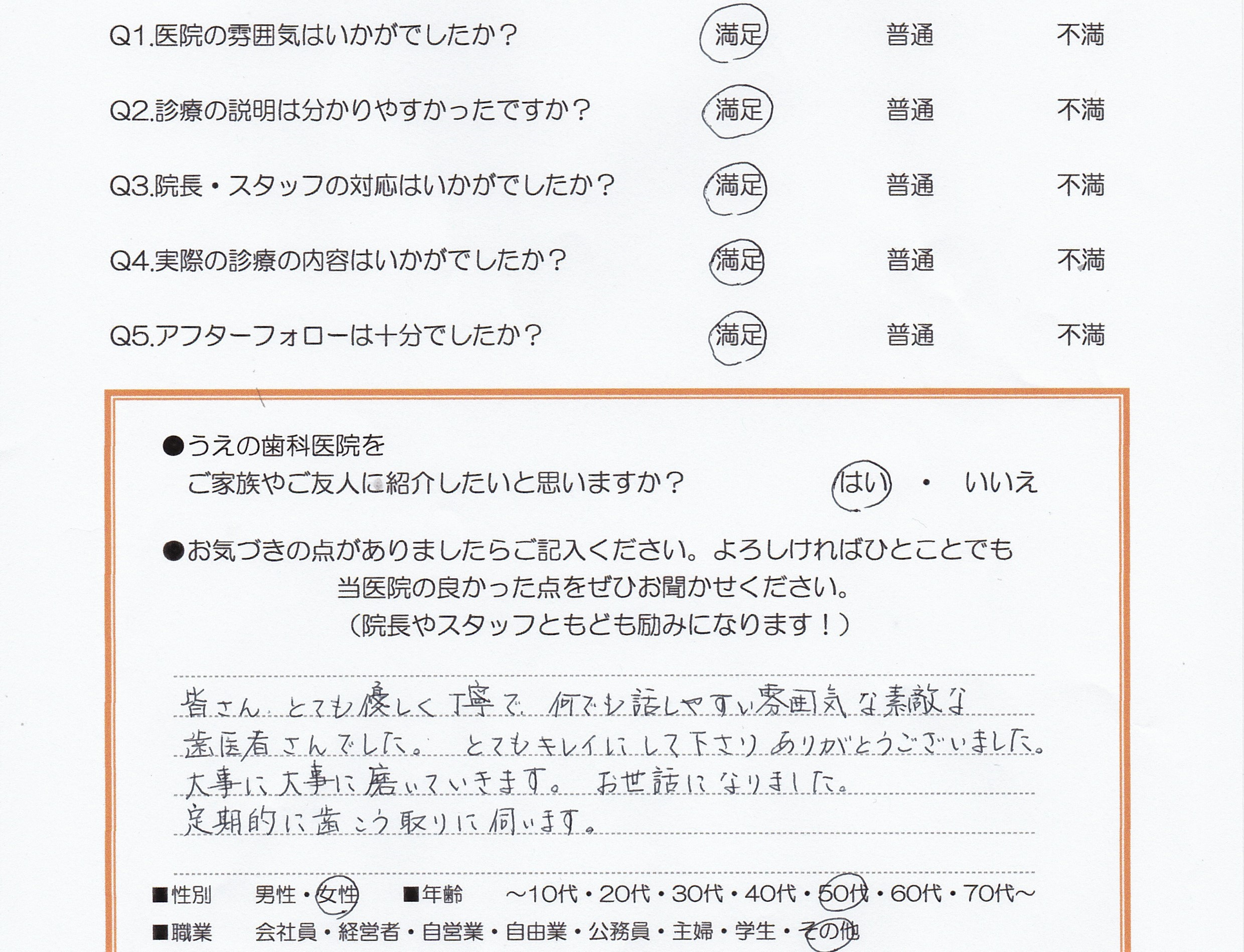 患者様の声
