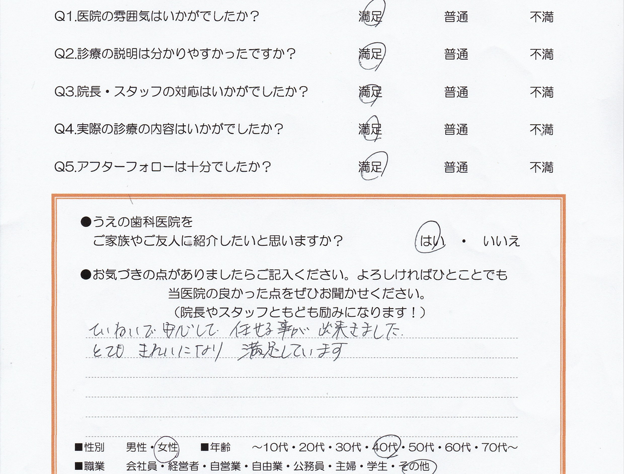 患者様の声